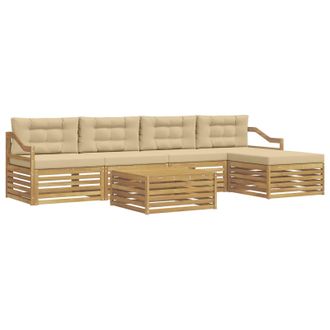 vidaXL Conjunto De Sof&aacute;s De Exterior 6 Pcs Y Beige 79 X 79 X 37 Cm Vidaxl