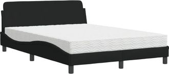 vidaXL Cama Con Colch&oacute;n Tela Negro 120x200 Cm Vidaxl