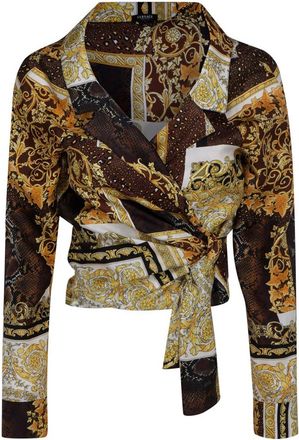 Versace Mixed Print Silk Blouse Size S
