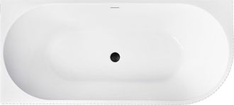Rea Ba&ntilde;era De Esquina Rea Wenus 170 White Left With Brushed Copper Plug Cap