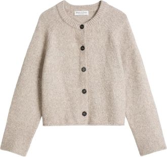 Marc O'Polo Cardigans- Lsl- Ronde hals - Dames - Vesten - Beige - XL - Katoen - Truien & Vesten