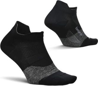 Feetures Elite Ultra Light Cushion Ankle Socks Sport Sock with Targeted Compression in Night Black at Nordstrom, Size Small