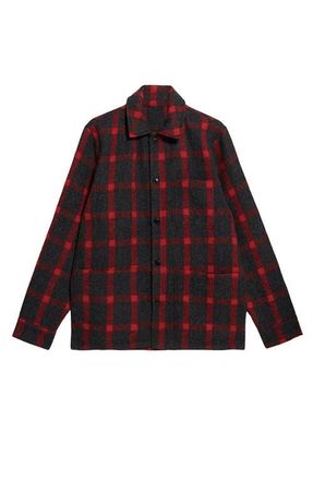 Fortela Steck Wool Check Overshirt in Melange at Nordstrom, Size 46 Eu