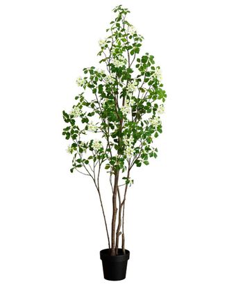 Nearly Natural 6Ft Artificial Dogwood Tree With Real Touch Leaves