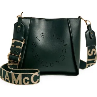 Stella McCartney Mini Faux Leather Crossbody Bag in Pine at Nordstrom