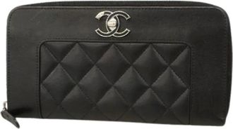 Chanel Pre-owned Wallets, female, Black, Size: ONE SIZE Pre-owned Long wallet (bi-fold)