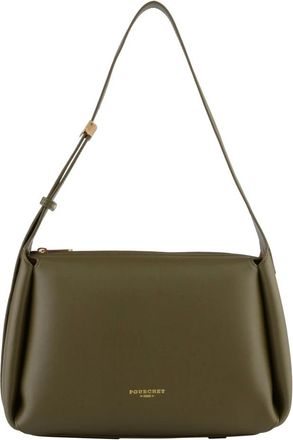 Pourchet Tassen, Dames, Groen, ONE Size, Leer, S&eacute;vign&eacute; Crossbody Tas