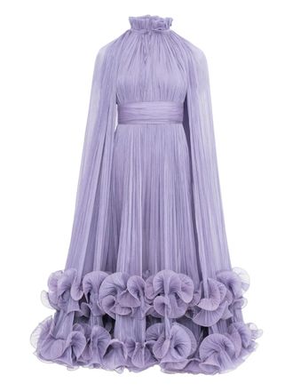 Ana Radu pleated cape dress - Purple