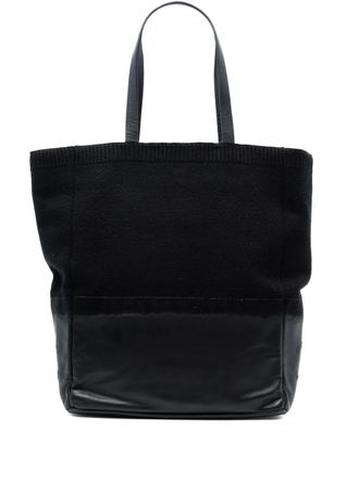 Chanel 2012 CC Wool and Leather tote bag - women - Wool/Leather - One Size - Black