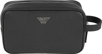 Emporio Armani Logo Plaque Animation Beauty Case - Heren - Toilettassen - Grijs - ONE Size - Tassen
