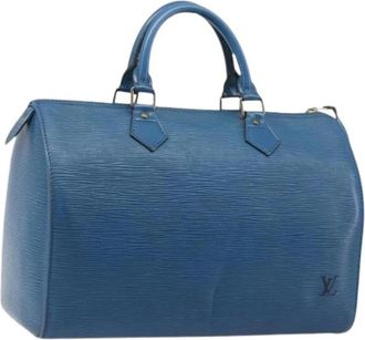 Louis Vuitton Pre-owned Speedy 35 Handbag - Dames - Vintage Handtas - Blauw - ONE Size - Leer - Vintage