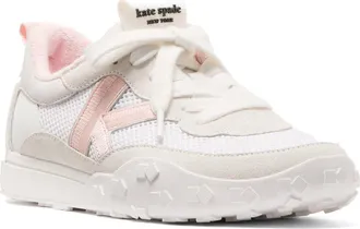 Kate Spade New York k as in kate sneaker in True White/Pastry Pink Multi at Nordstrom, Size 6.5