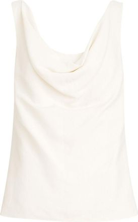 Brunello Cucinelli Beige Solid Cowl Neck Top