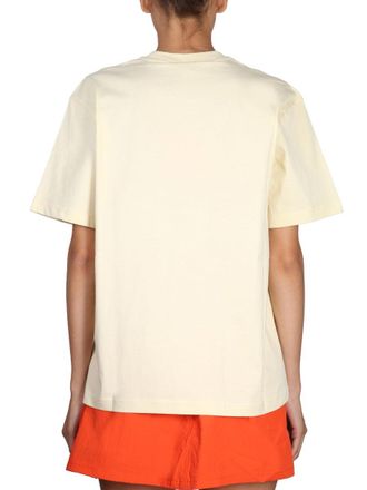 Sunnei Logo-Embroidered Cotton T-Shirt - Beige