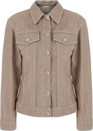Brunello Cucinelli Dames, Jassen, Beige, Maat: XS Denim