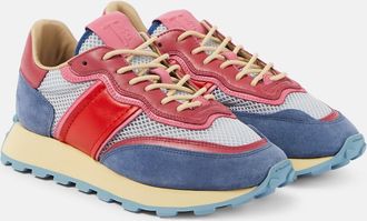 Tod's Suede and leather-trimmed sneakers