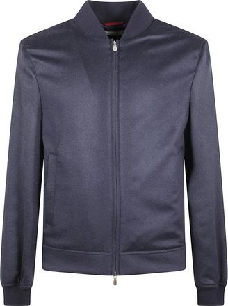 Brunello Cucinelli Zip-throughs, male, Blue, L, Zip-through Jacket