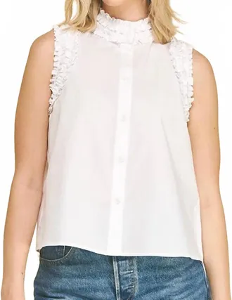 Pinch Design Ruffle Detailed Button Down Shirt In White