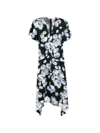 Stella McCartney Envers midi-jurk met bloemenprint en V-hals - Zwart