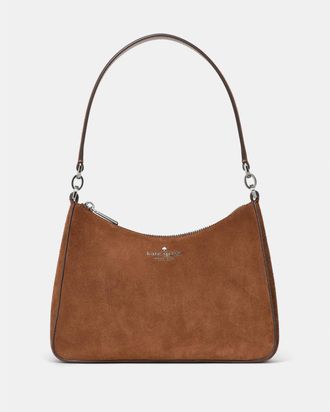 Kate Spade New York Womens Margot Suede Shoulder Bag - Brown - One Size