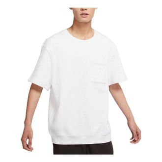 Nike Solid Color Pocket Skateboard Sports Round Neck Short Sleeve Unisex White DH2930-051