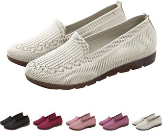 Generic Ladies Shoes,Orthopedic Shoes for Women,Womens Knitted Flat Footwear,Extra Wide Fit Lightweight Comfortable Loafers Slip on Casual Breathable Mesh Wal
