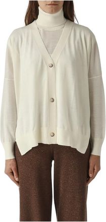 Gran Sasso Truien & Vesten, Dames, Wit, S, Wol, Twin set van scheerwol