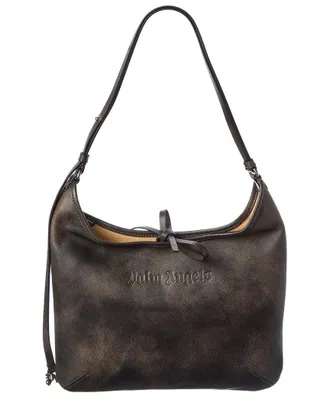 Palm Angels Logo Leather Hobo Bag