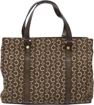 Celine Tweedehands Canvas handtassen - Dames - Vintage Shopper - Bruin - ONE Size - Leer - Vintage