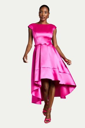 Coast Twill Hi-lo Midi Dress in Magenta at Nordstrom, Size 12