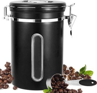 OEM Dailygoods, Lata Para Caf&eacute;, Recipiente Herm&eacute;tico Para Caf&eacute;, Acero Inoxidable, 1,8 Litros, Soporte Para Granos De Caf&eacute;, Z