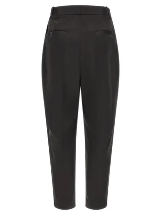 Elisabetta Franchi High-Waist Stretch Satin Trousers - Black