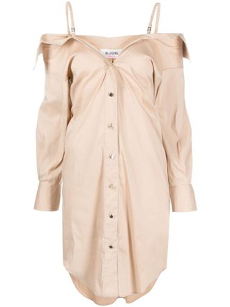 Blugirl off-shoulder shirt dress - Neutrals