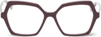 Alexander McQueen Eyewear Bril met geometrisch montuur - Bruin