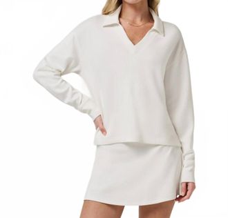 Travis Mathew Skyloft V Neck Pullover Sweatshirt In White