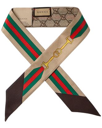 Gucci Interlocking G Print Silk Neck Bow