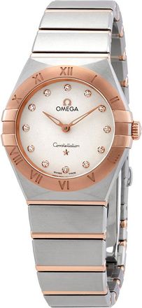 Omega Pre-owned Omega Constellation Manhattan Diamond White Silvery Dial Ladies Watch 131.20.28.60.52.001