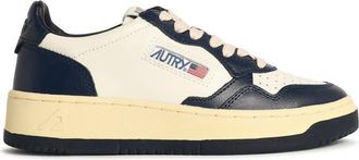 Autry Medalist Low White And Blue Lear Sneakers