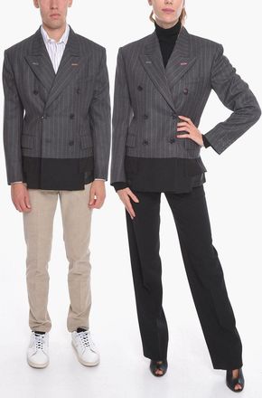 Maison Margiela UNISEX MM4 Blazer Doppiopetto in Lana con Fondo Asimmetrico Maison Margiela