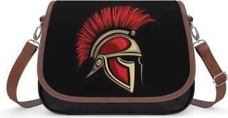 Generic Spartan Helmet Crossbody Bags for Women Fashion Leather Shoulder Handbags With Adjustable Strap