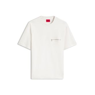 HUGO BOSS Relaxed-fit T-shirt in cotton with zippered chest pocket