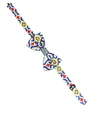 Dolce & Gabbana Majolica Silk Bow Tie - Multicolor