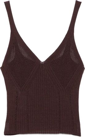 Twin-Set Canotta in maglia - Marrone