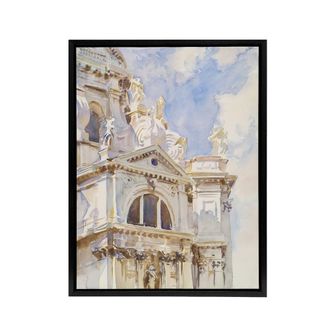 Artery8 La Salute Church Venice Watercolour Sargent Framed Canvas Wall Art | Size: W24 x H32