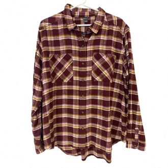 Eddie Bauer Womens Classic Long Sleeve Button Up Shirt In Dark Purple/plum
