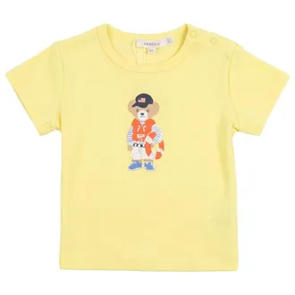 Fragile Bear Print Short Sleeve Top in Yellow at Nordstrom, Size 18M