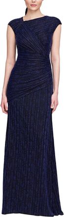 Theia Raya Asymmetric Draped Gown