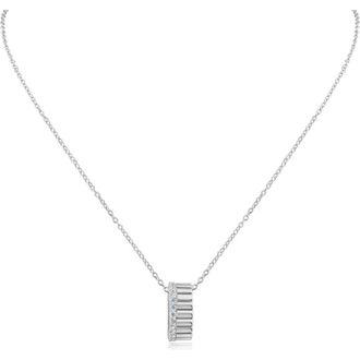 Kenneth Jay Lane Pav&eacute; Circle Pendant Necklace in Rhodium Plated at Nordstrom