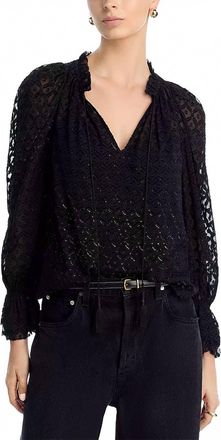 Veronica Beard Maxime Lace Blouse In Black/gold