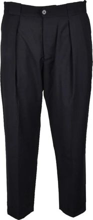 Golden Craft 1957 Tailored Black Trousers with Mid-Rise Waist